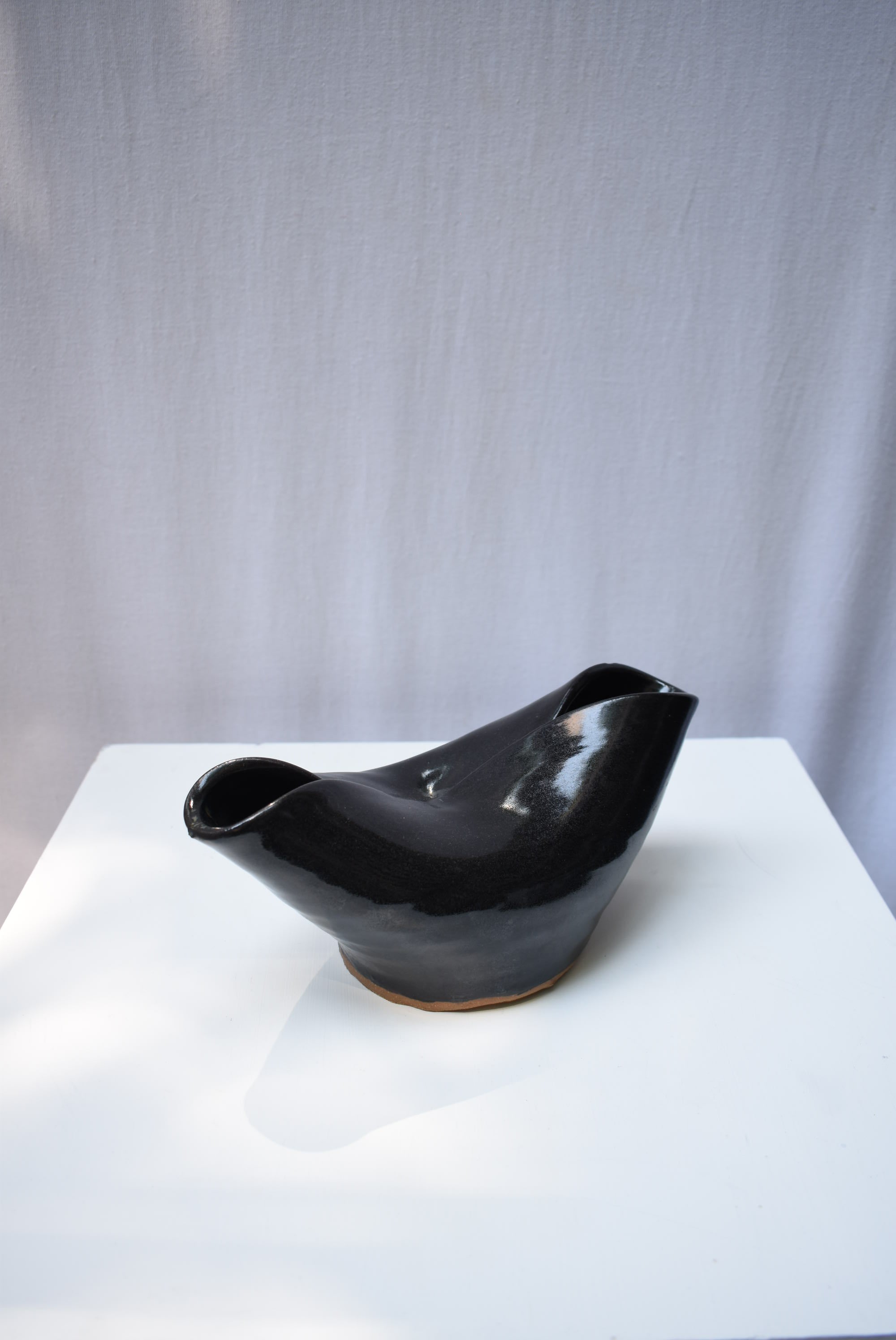 Distorted Black Ceramic Vase