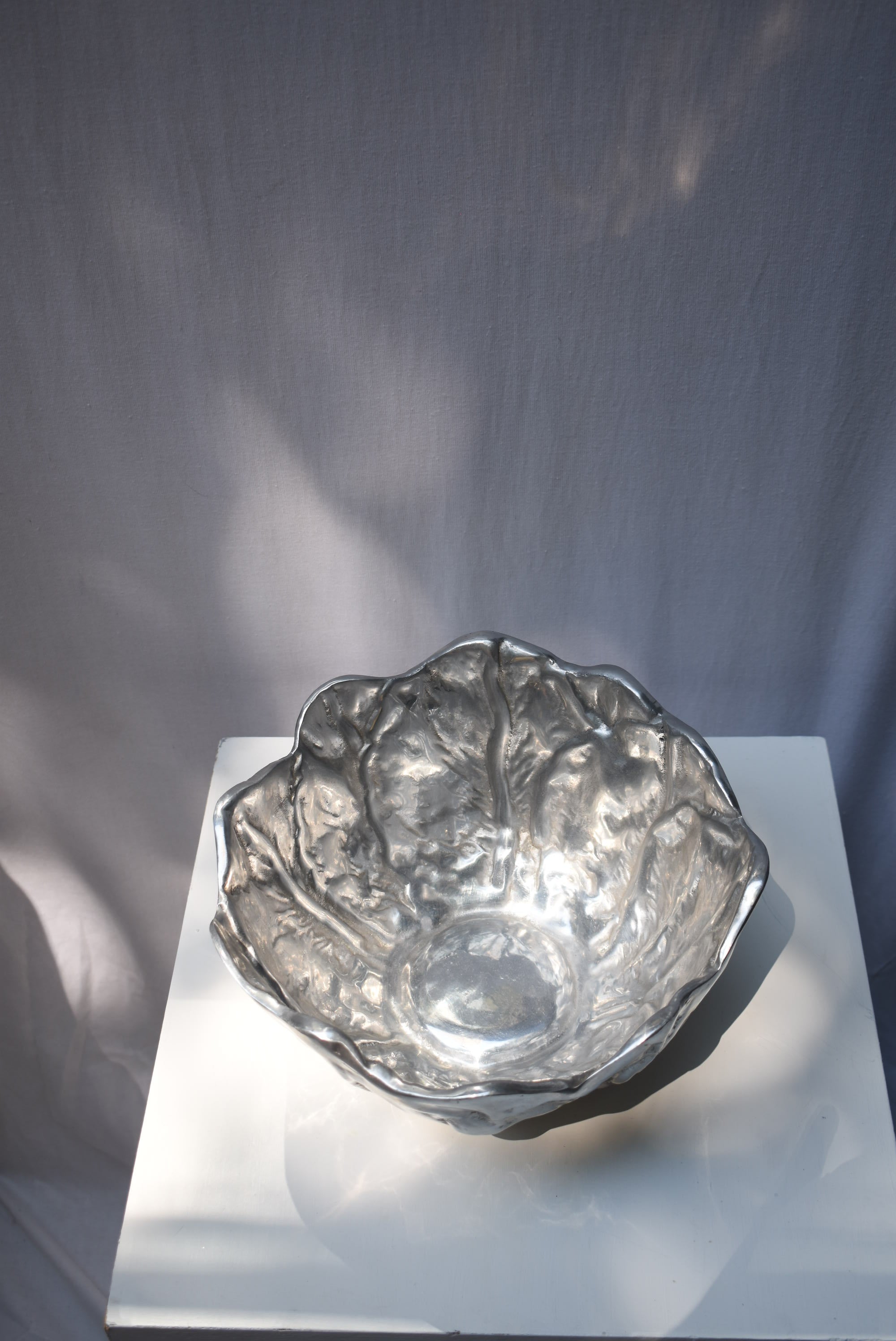 Metal Salad Cabbage Leaf Serving Bowl