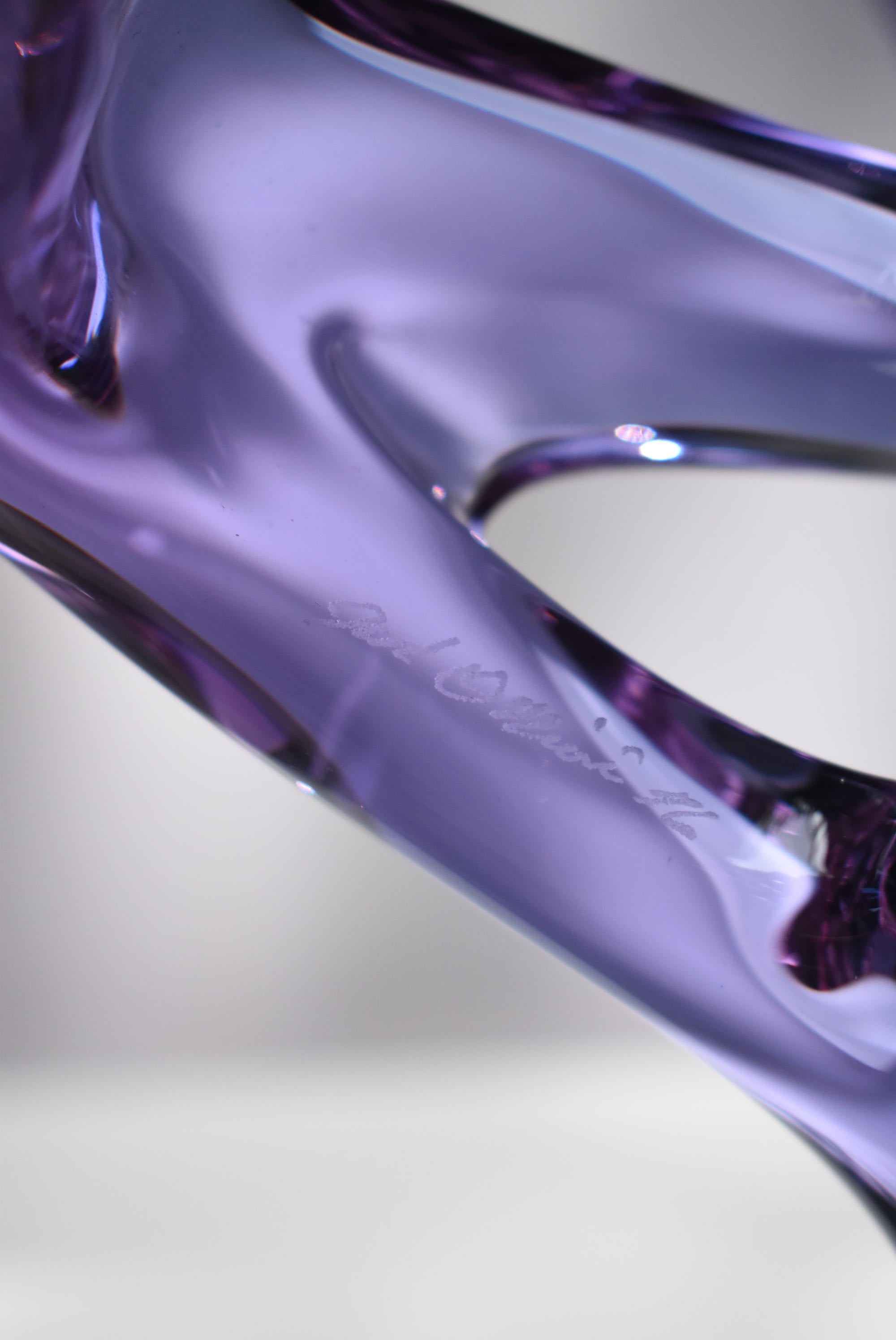 Murano Hand Blown Purple Sculpture