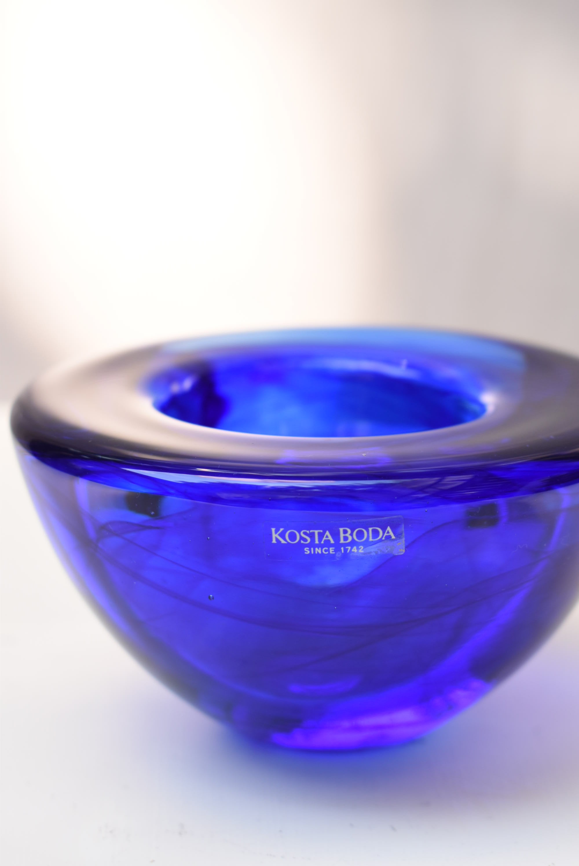 Kosta Boda Blue Candle Holder