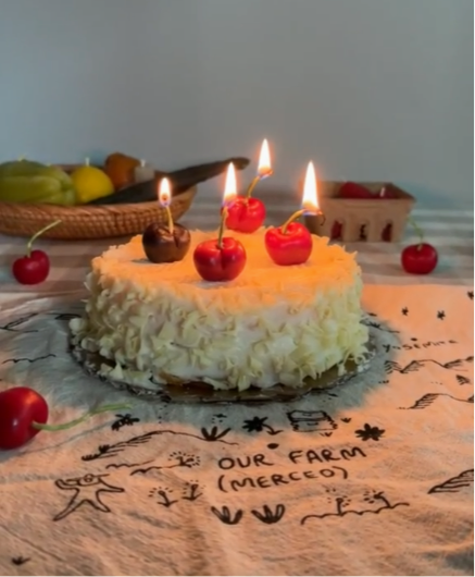 Beeswax cherry birthday candles