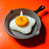 Egg Candle with Mini Cast Iron Pan Holder