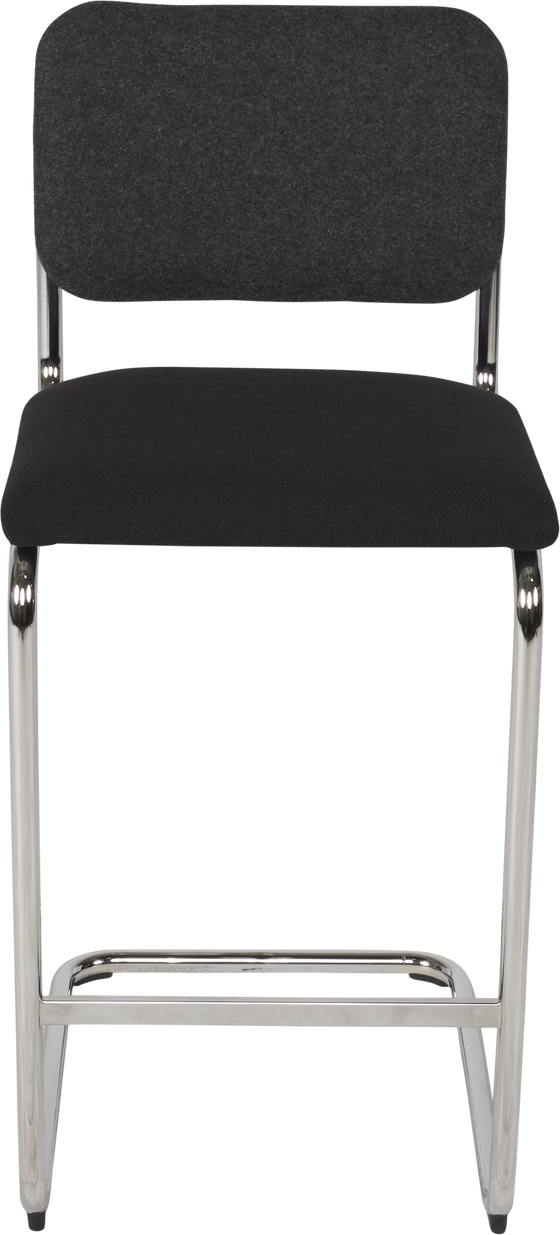 Knoll Cesca Armless Upholstered Bar Stool – Grey Black