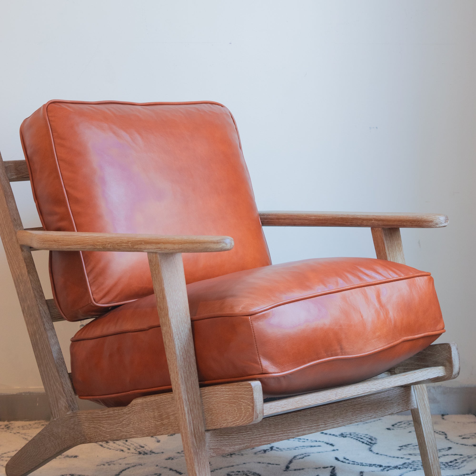 Caramel Leather Arm Chair