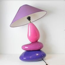  Vintage François Chatain Purple Stacked Stones Table Lamp
